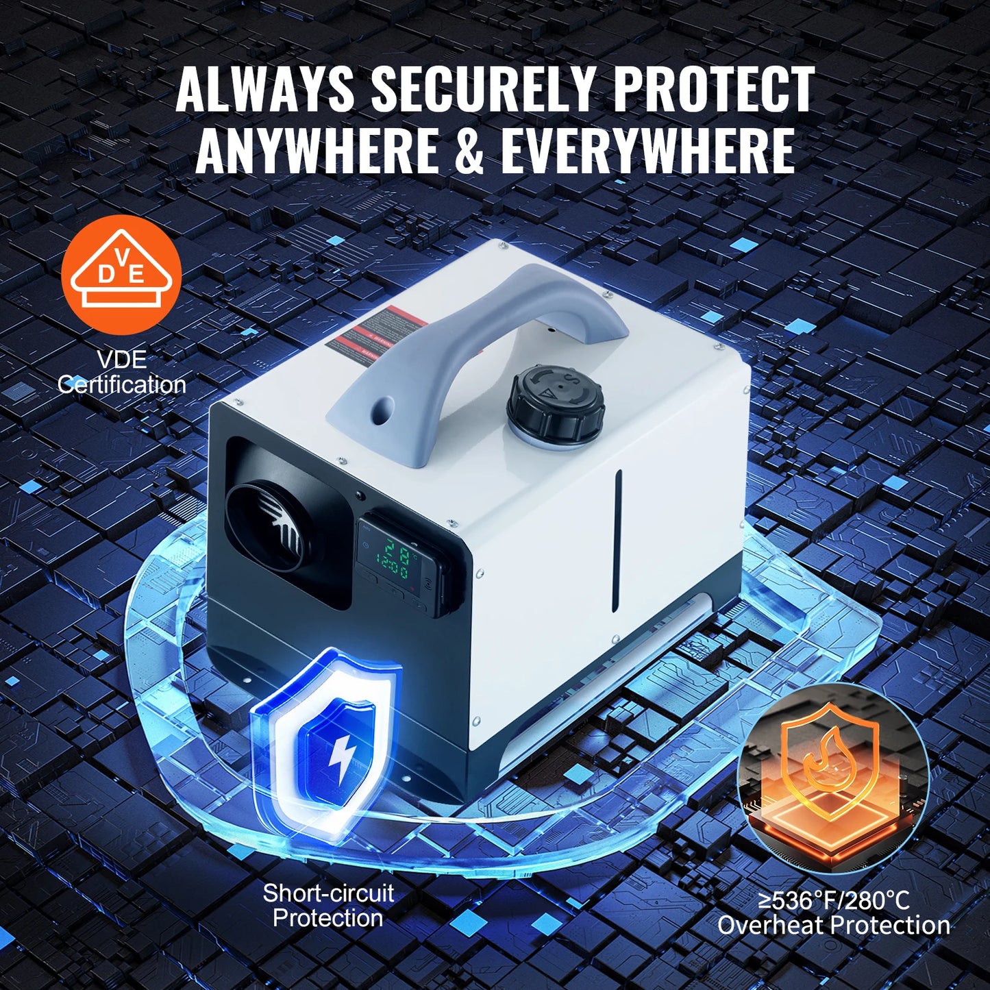 SucceBuy 5-8KW Diesel Heater Diesel Air Heater All in One with Remote Control LCD Screen Fast Heating Low Noise Portable Heater