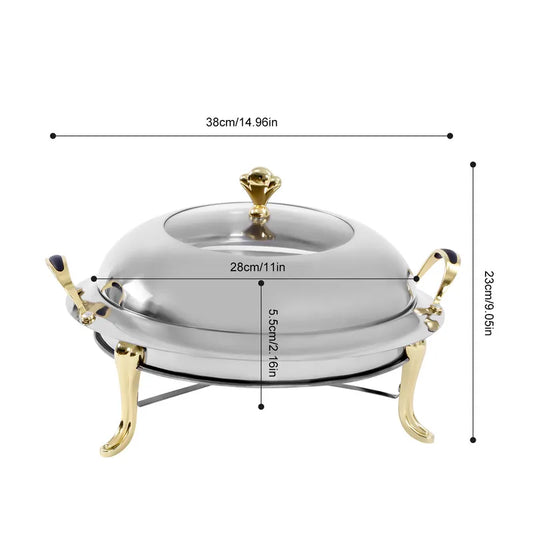 Stainless Steel Round Buffet Warmer Lid And Fuel Holder