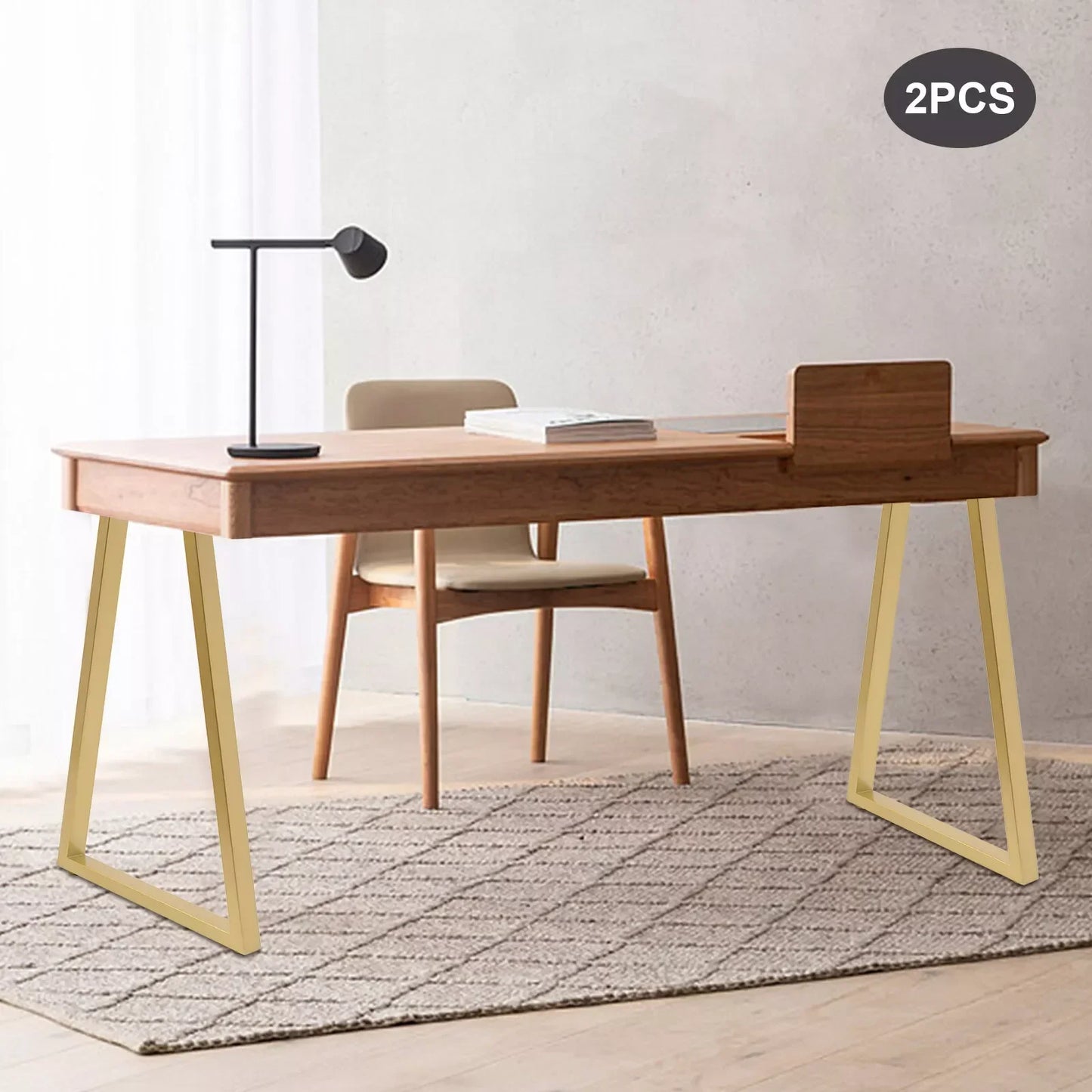 28 inch Pair Trapezoid Metal Table Legs Furniture Legs Gold Office Table Legs Dining Table Legs