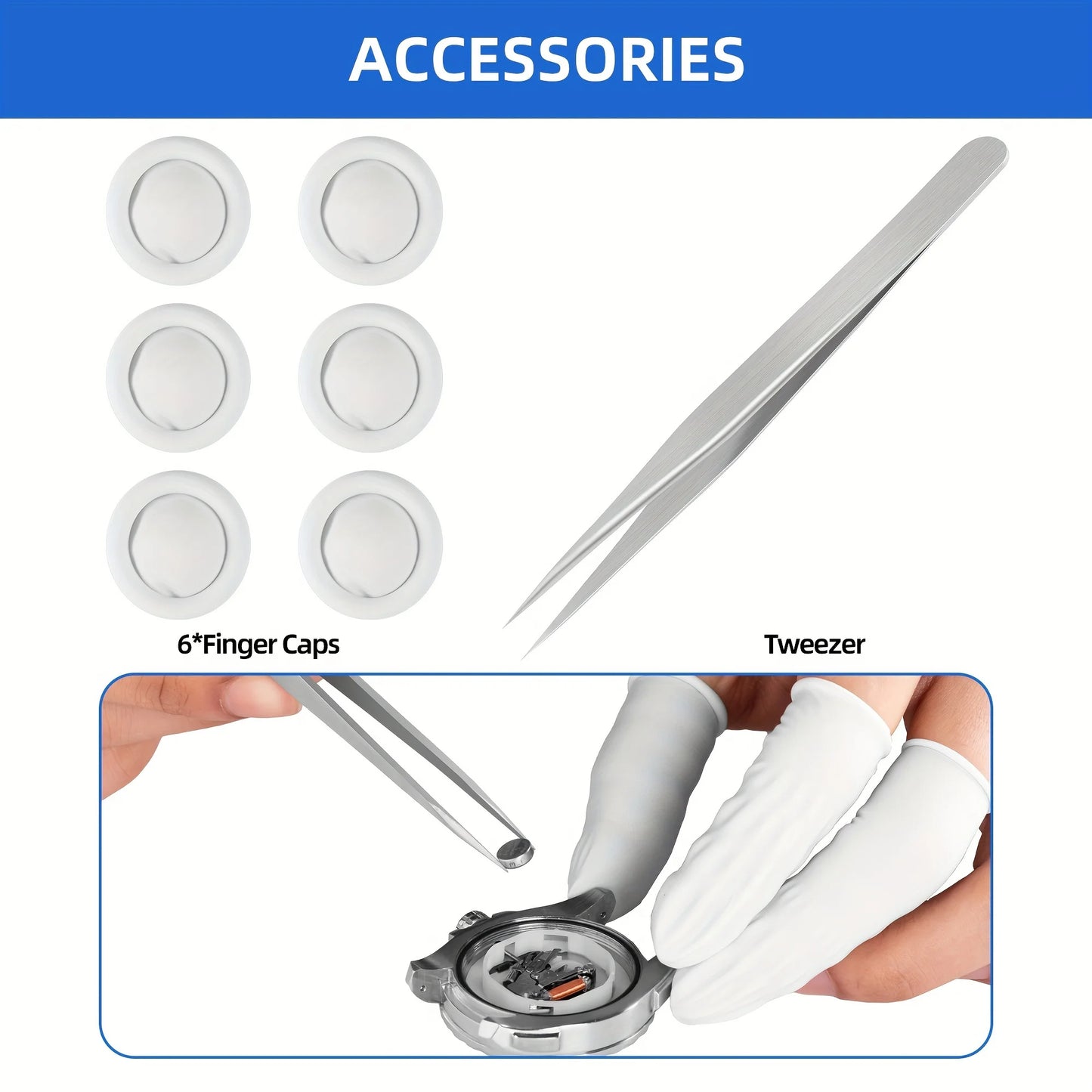 Watch Repair Kit 224Pcs Spring Bar Tools Battery Pro