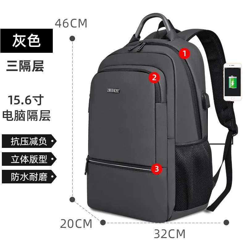 Men's Men's Large Capacity Laptop Backpack - Waterproof & Commuter Bag