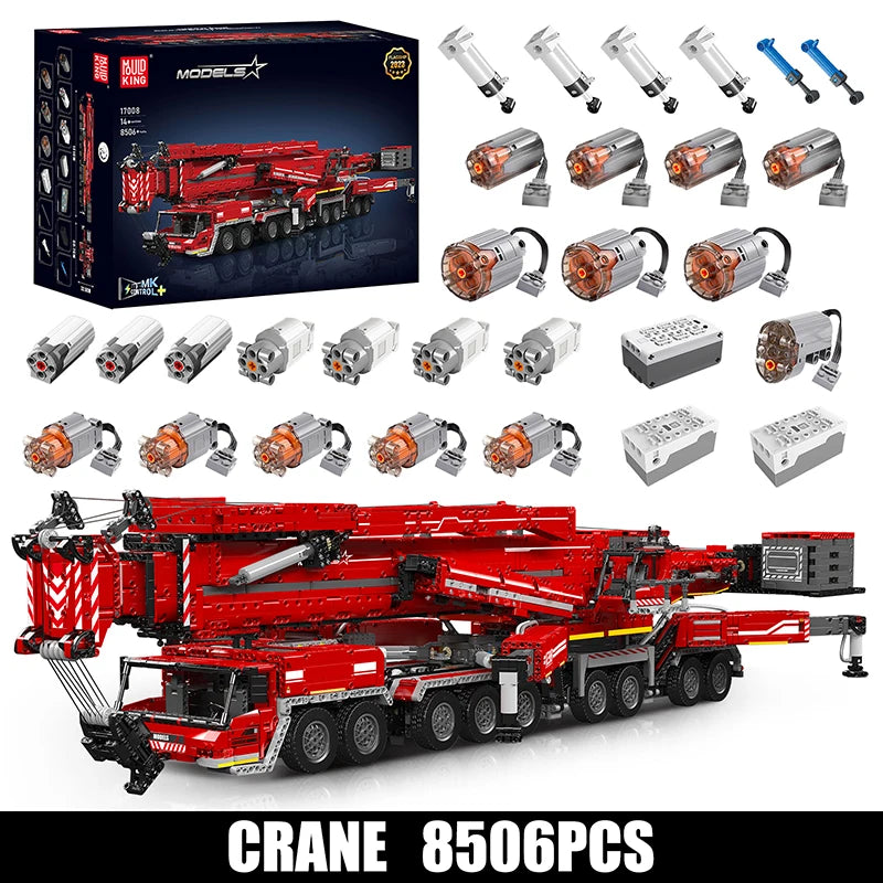 Mould King 17007 17008 Technical Car Toys Motorized LTM 11200 Crane Building Block Assembly Truck Brick Set Kids Christmas Gift