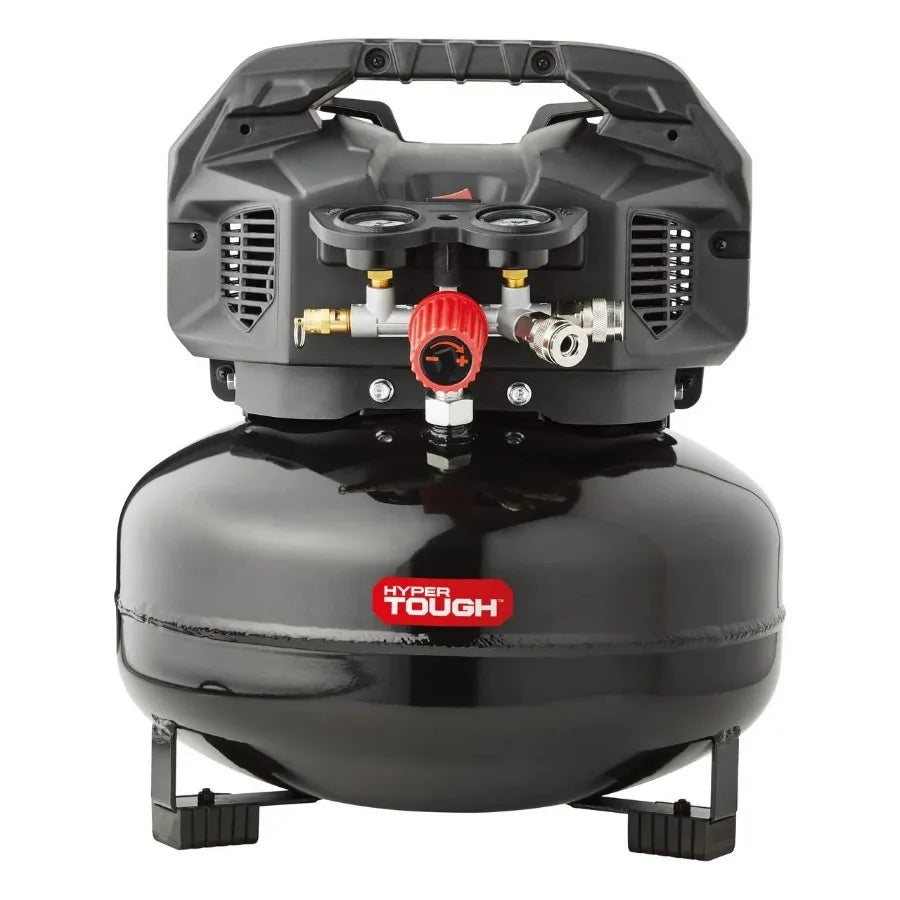 Hyper Tough Black 150 PSI Oil-Free Pancake Air Compressor 6 gal