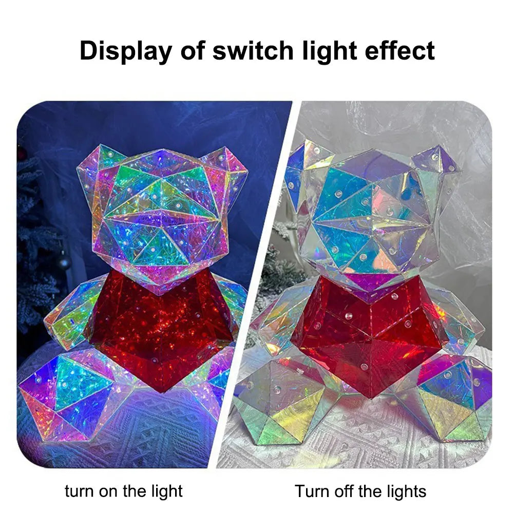 LED Light Up Teddy Bear Doll Valentine's Day Gift 20cm Romantic Surprise Bear Lamp Anniversary Birthday Gifts Bedroom Decor