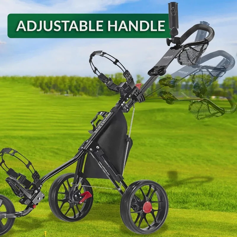 CaddyTek CaddyLite 11.5 Version 3 Golf Push Cart – 3-Wheel, SuperLite Deluxe, Lightweight, Easy to Fold, Compact & Portable