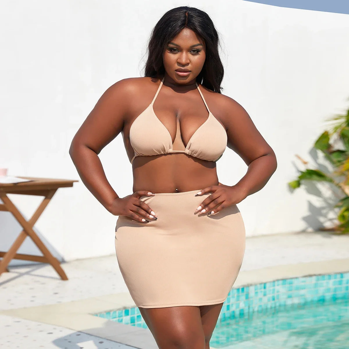 2025 Women Bikinis Set With Cover Swimsuit  Swimwear  Plus Size Push Up  Large Big Floral Swimming Suits Beachwear Bathing Suits