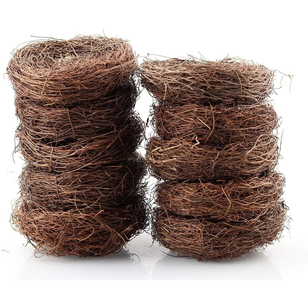 exasinine 10 pcs 5.5'' artificial bird nest for crafts, easter, party, wedding, patio garden, succulent planter, moss landscape,