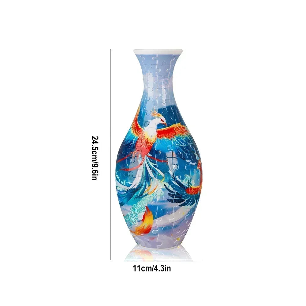 3D Puzzle Vase Panda Flower Porcelain Design Made Plastic Home Decoration and Flower Arrangement Housewarming Kids Toys Gifts