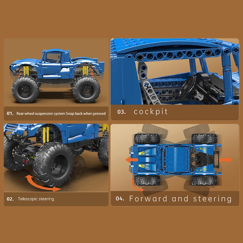 Mould King 18039 Remote Control Bigfoot Truck Block Set