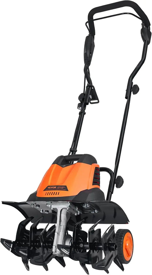 12 Amp Electric Tiller, 18" Tilling Width 3.94" Tilling Depth Corded Electric Tiller/Cultivator, Steel Mn Tines