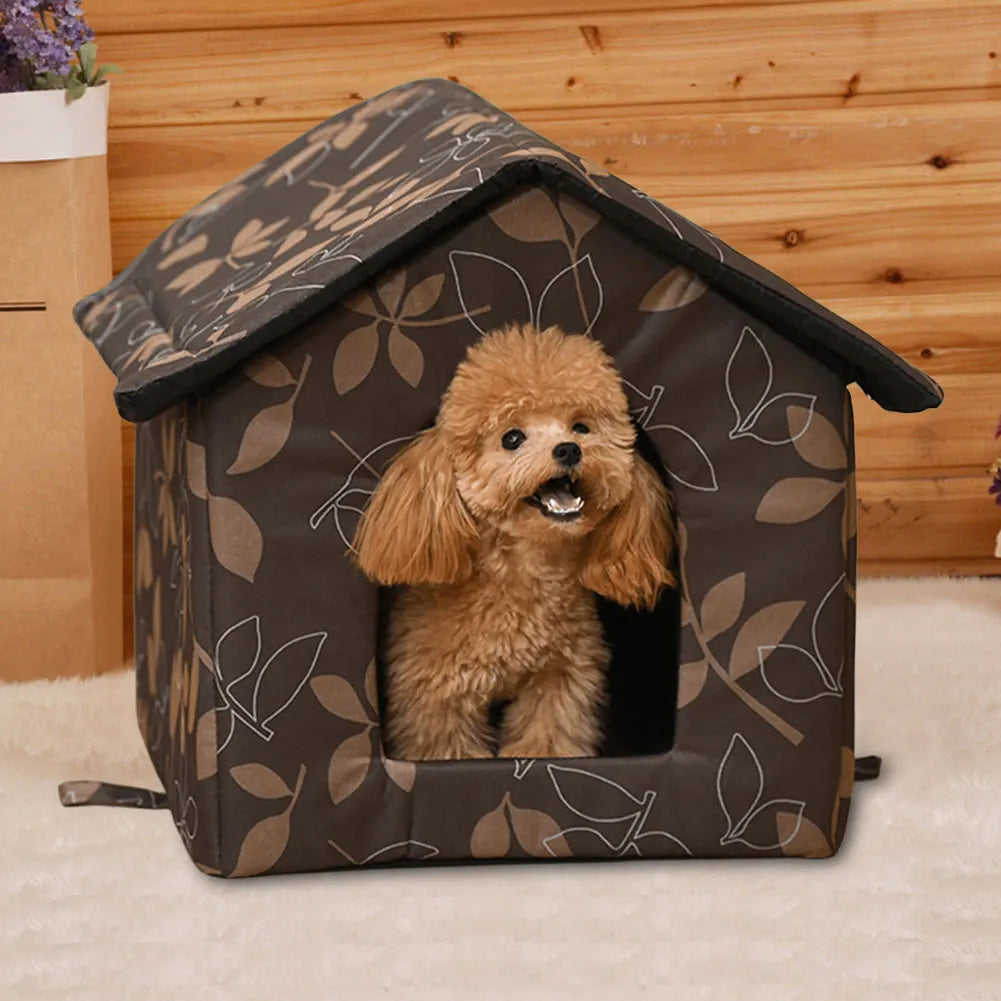 Waterproof Dog House Warm Stray Cats Shelter Kitten Cave Hut for Indoor and Outdoor Use