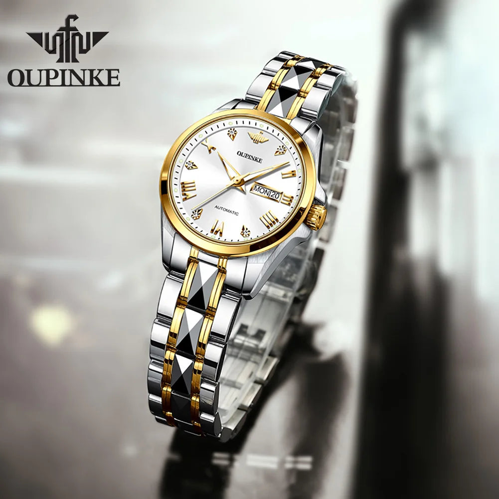 OUPINKE 3171 Fashion Ladies Watches Bracelet Set Box Automatic Mechanical Watch for Women Date Brand Original  Luxury Wristwatch