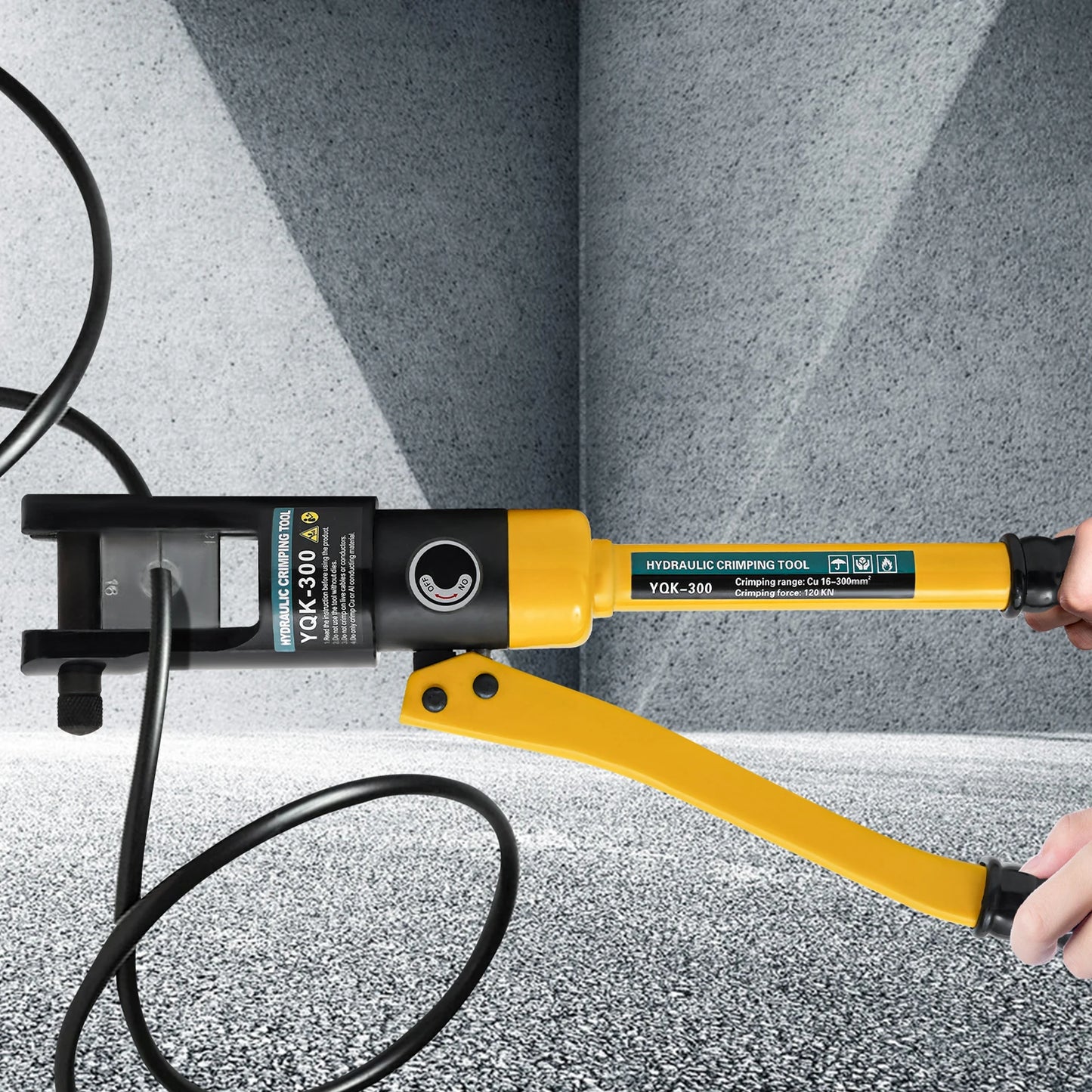 120KN/26455lbs Hydraulic Crimping Tool Rope YQK300 Wire Balustrade Crimper, Hydraulic Hand Crimper Tool