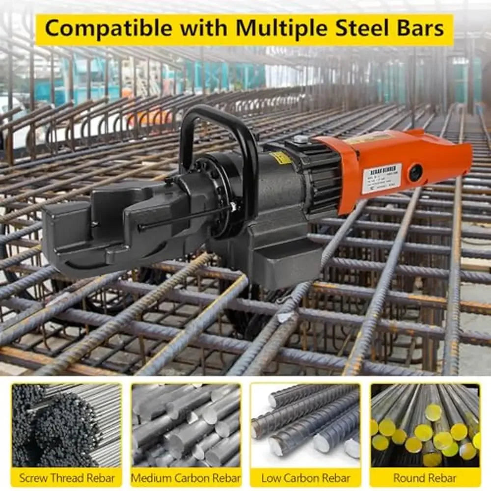 Portable Rebar Bender Tool 900W Electric Hydraulic Hand Held Steel Rod Bending Machine Angle 0-130°