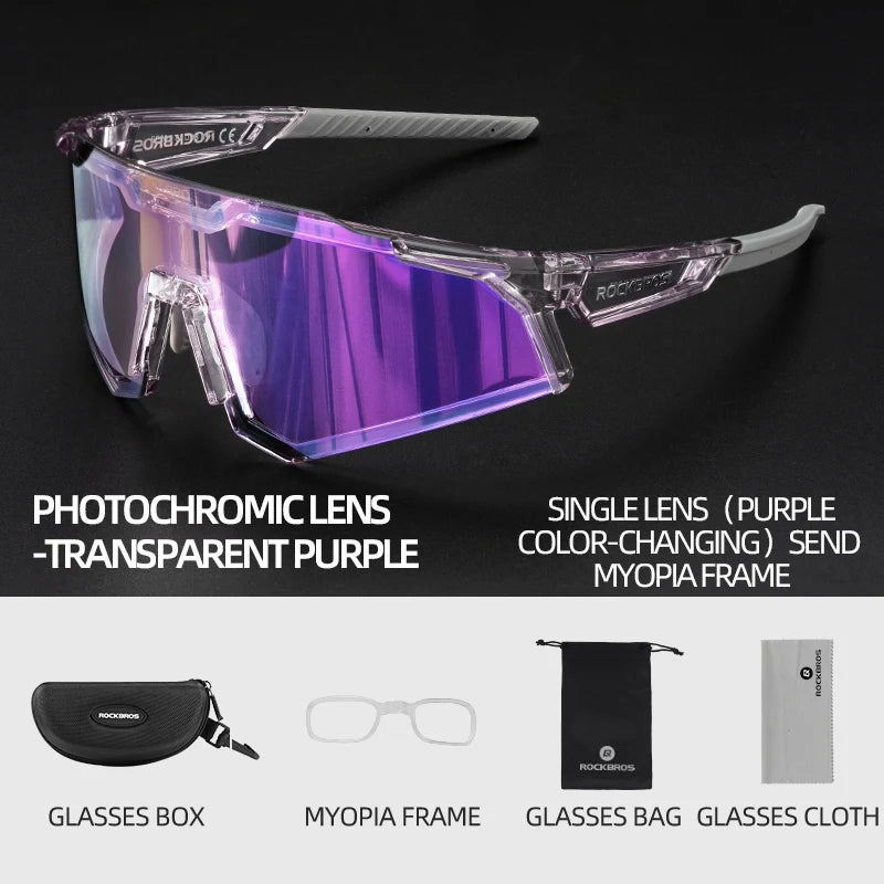 ROCKBROS Polarized Photochromic Bike Glasses Outdoor UV400 Bicycle Eyewear Sunglasses Sports MTB Road Cycling Glasses Goggles