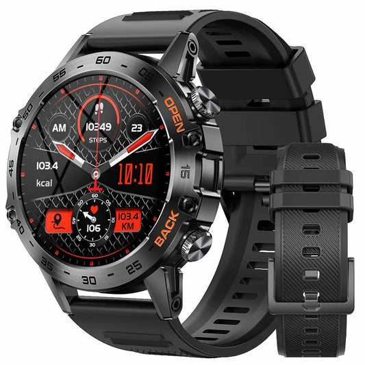 LIGE Military Men Outdoor Sports Smart Watch 1.39“HD Bluetooth Calling Full Touch Screen IP68 Waterproof Blood Oxygen Smartwatch