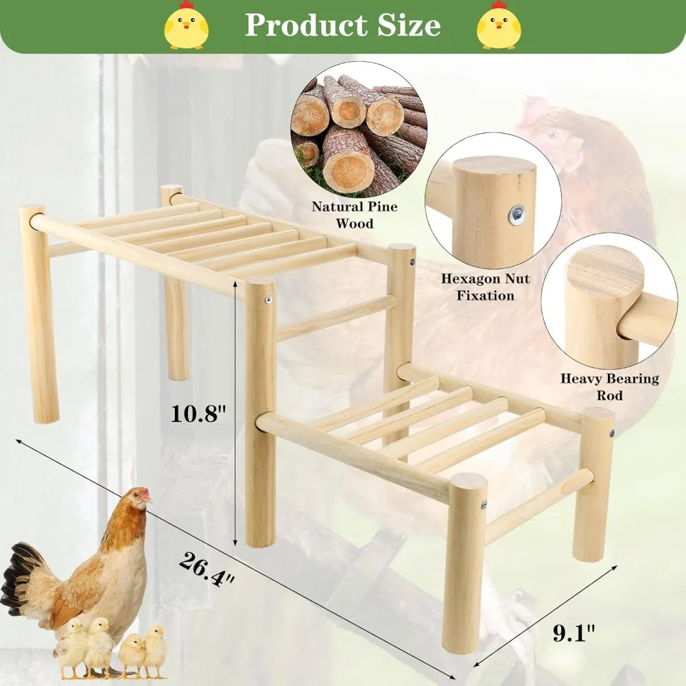Chicken Perch Roosting Ladder for Chicken Coop Jungle Gym and Toys for Poultry