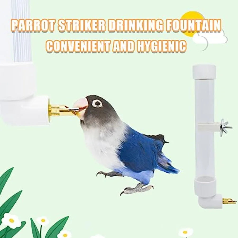 Automatic Parrot Water Dispenser 130ML Bird Water Bottle with Cleaning Brush Cage Accessories Drinker Bowl Fountain for Parakee
