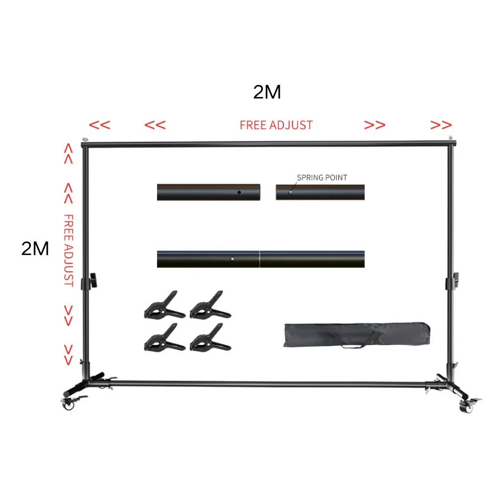 SH 2.4X3M Heavy Duty Background Stand Frame  Heavy Outdoor Heavy Wall Stable Photography Studio Background Party Wedding