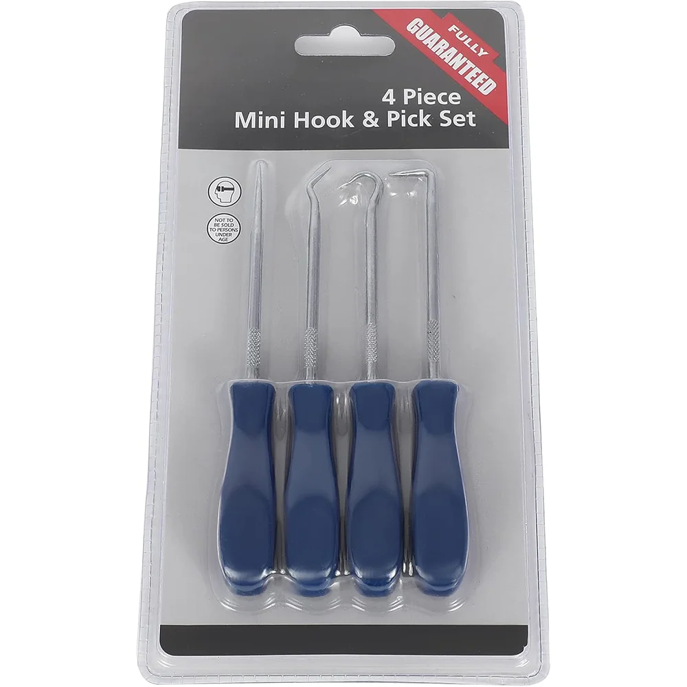 SCITOO 4 Piece Hook and Pick Set includes Precision 90 Degree, Hook, Combination and Straight Hooks and Picks Chrome, Vanadium S
