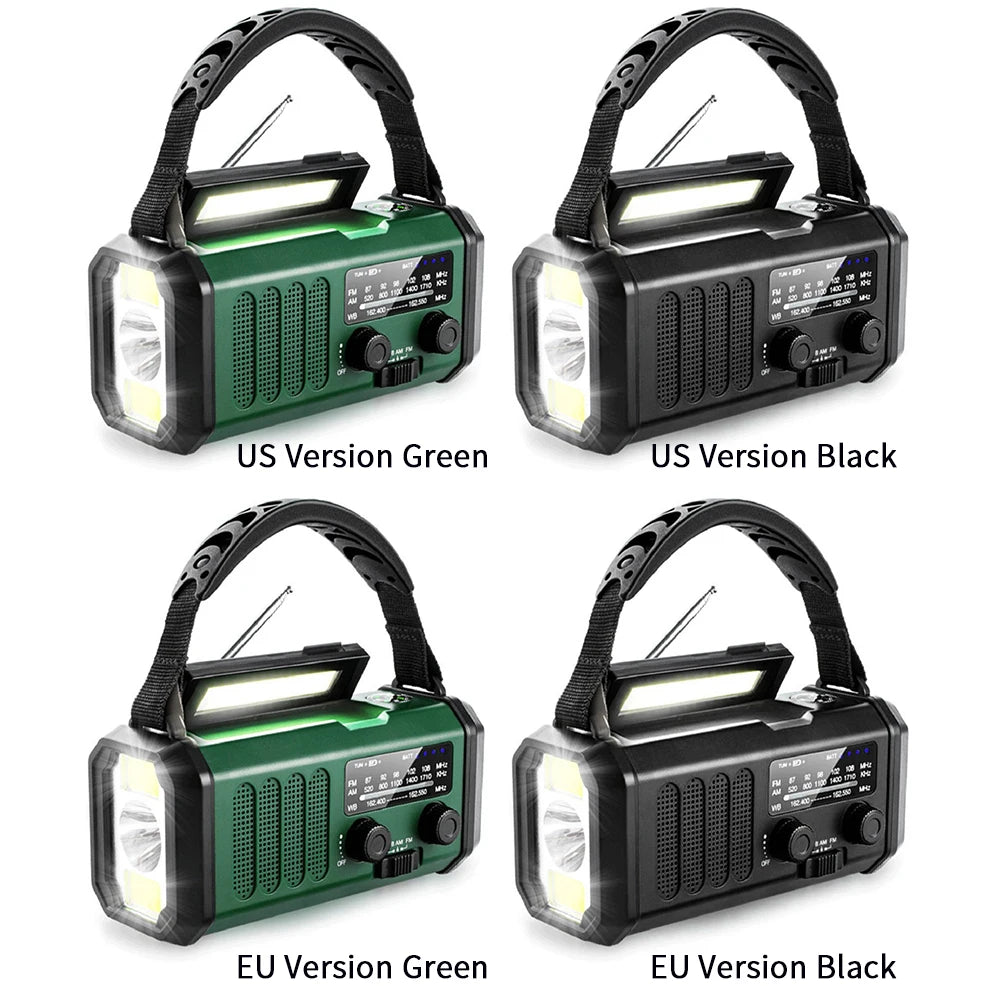Hand Crank Emergency Radio 20000mAh Portable Weather Radio with Flashlight Reading Lamp SOS Alarm Solar Radio for Emergency/Home