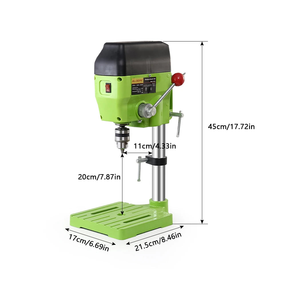 ALLSOME High Variable Speed Bench Drill Press 480W Drilling Machine Drilling Chuck 1-10mm For DIY Wood Metal Electric Tools