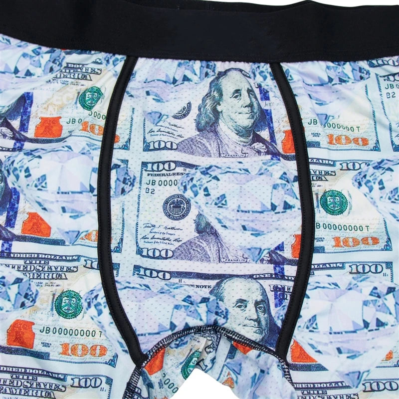 5Pcs Fashion Print Men Underwear Boxer Cueca Man Panties Lingerie Men Underpants Boxershorts Trunks Plus Size XL-5XL Men's Boxer