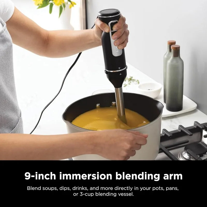 Ninja Hand Mixer, Immersion Blender, Foodi Power Mixer System, Handheld Emulsion Blender & Electric Hand Mixer Combo,Black CI101