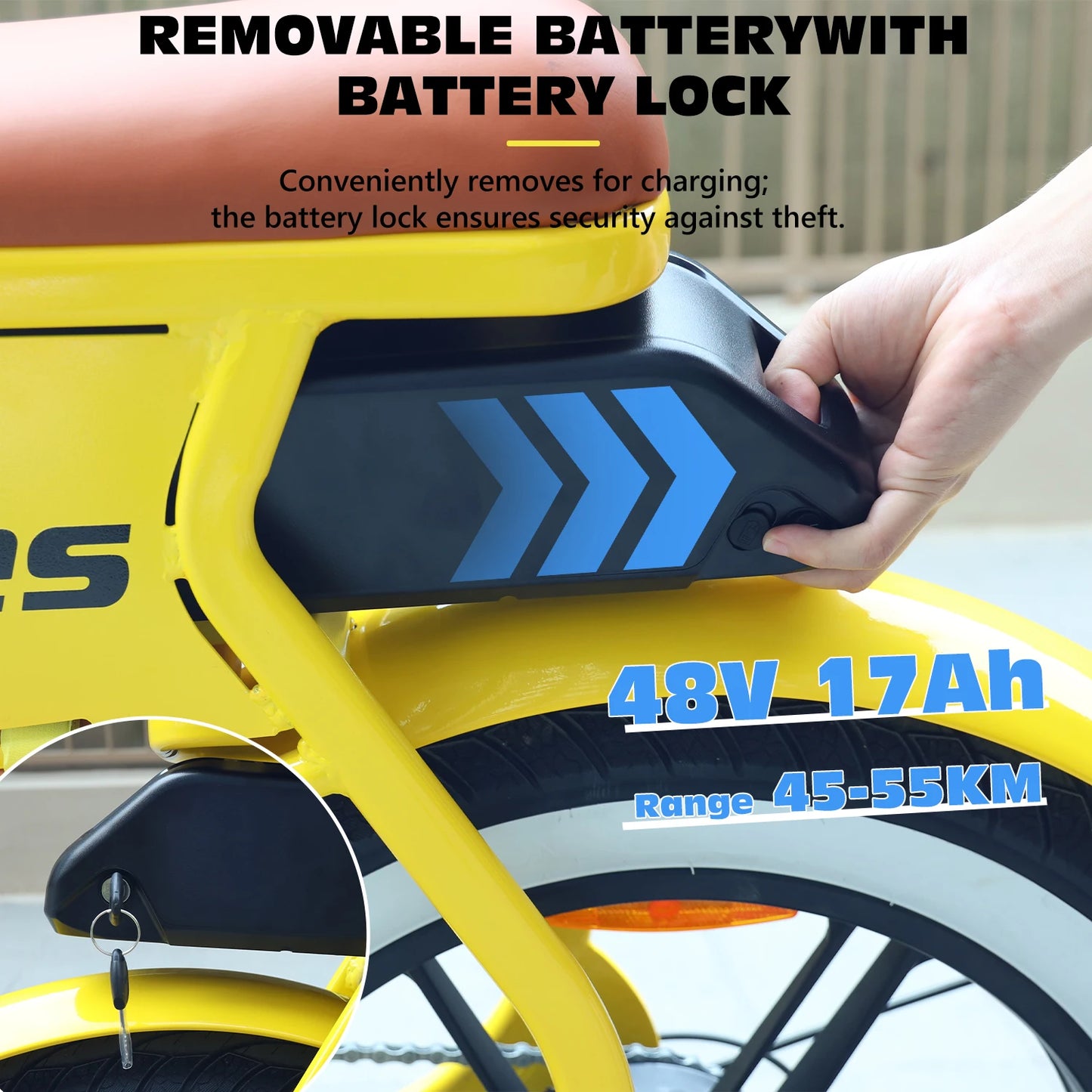 Hidoes C8 E-bike 700W Motor 48V17AH Lithium Battery Electric Bike Adult 20*4 Inch Off-road Fat Tire All-terrain Electric Bicycle