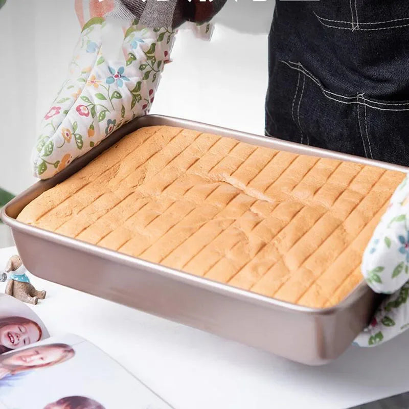 Rectangular Non-Stick Metal Baking Tray for Cake Bread Baguette Oven Bakeware 9 Inch 11 Inch 12.8 Inch