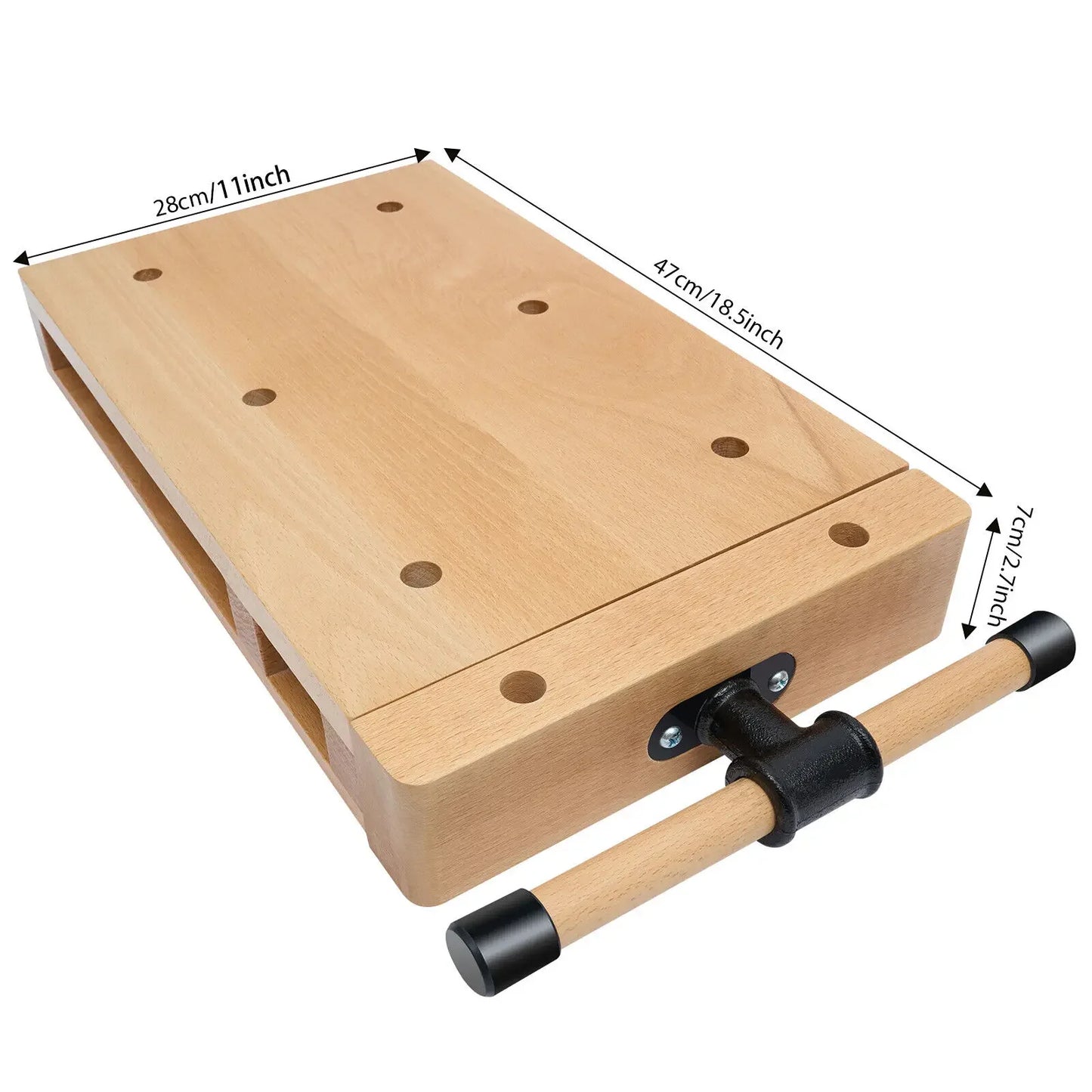 Heavy-Duty Workbench Heavy-Duty Beech Wood Vise Workbench W/ Quick Release,G-Shape Clamps&Limit Blocks for Woodworking Projects