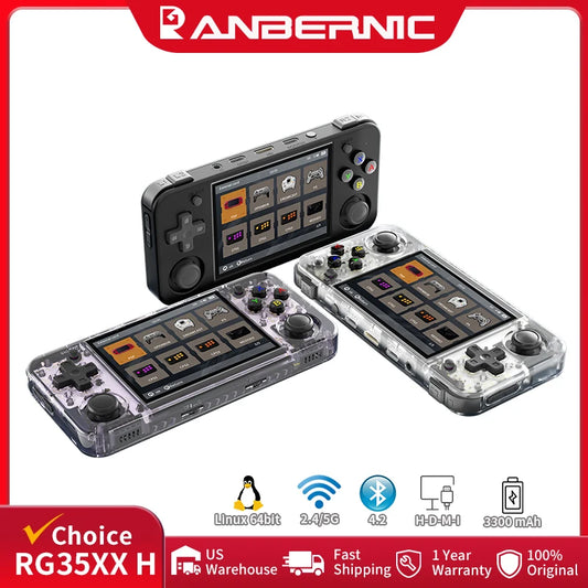 ANBERNIC RG35XX H Handheld Game Console Linux 64bit Retro Video Gaming Players 5K Classic Games Support HD Output WIFI Bluetooth