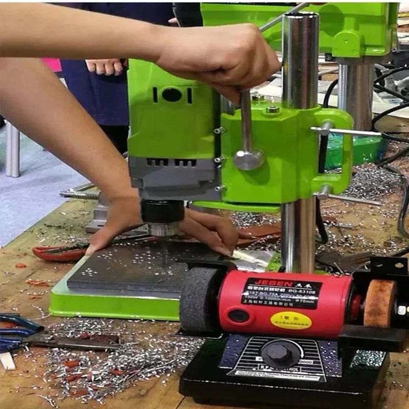 Allsome BG-5156E Bench Drill Press,Variable Speed Benchtop Drill Machine,6-Speed,Green 710W