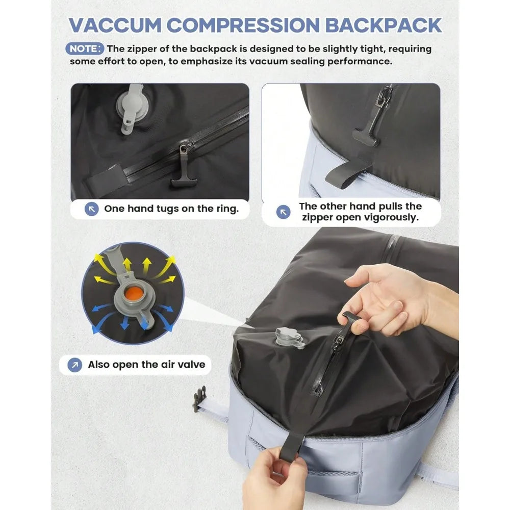Vacuum Travel Backpack With Pump Flight Ready Carry On