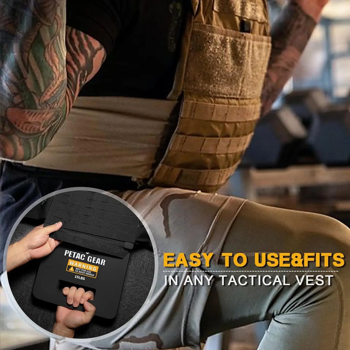 Tactical Weights Plates For Weighted Vest For Men Workout,5/10/15/20 LBS Weight Strength Training Vests Equipment Workout Gear