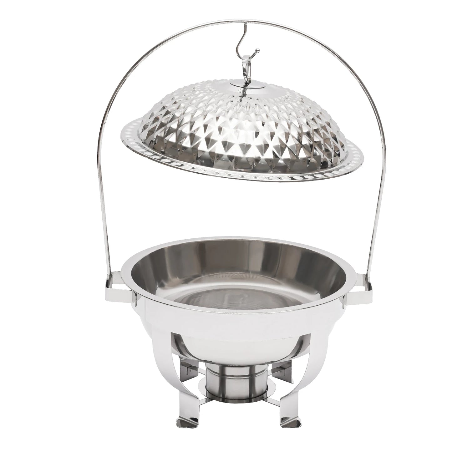 4.5L Round Stainless Steel Chafer Buffet Servers and Warmers Set Warming Tray Chafing Dish Buffet Set Gold/Silver for Parties