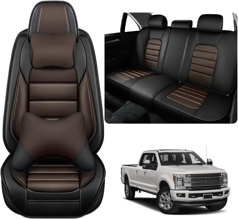 Seat Covers Fit for Toyota Tacoma 2006-2024, Waterproof Nappa Leather Full Coverage Truck Seat Cover, Muscle Sport Style Auto In