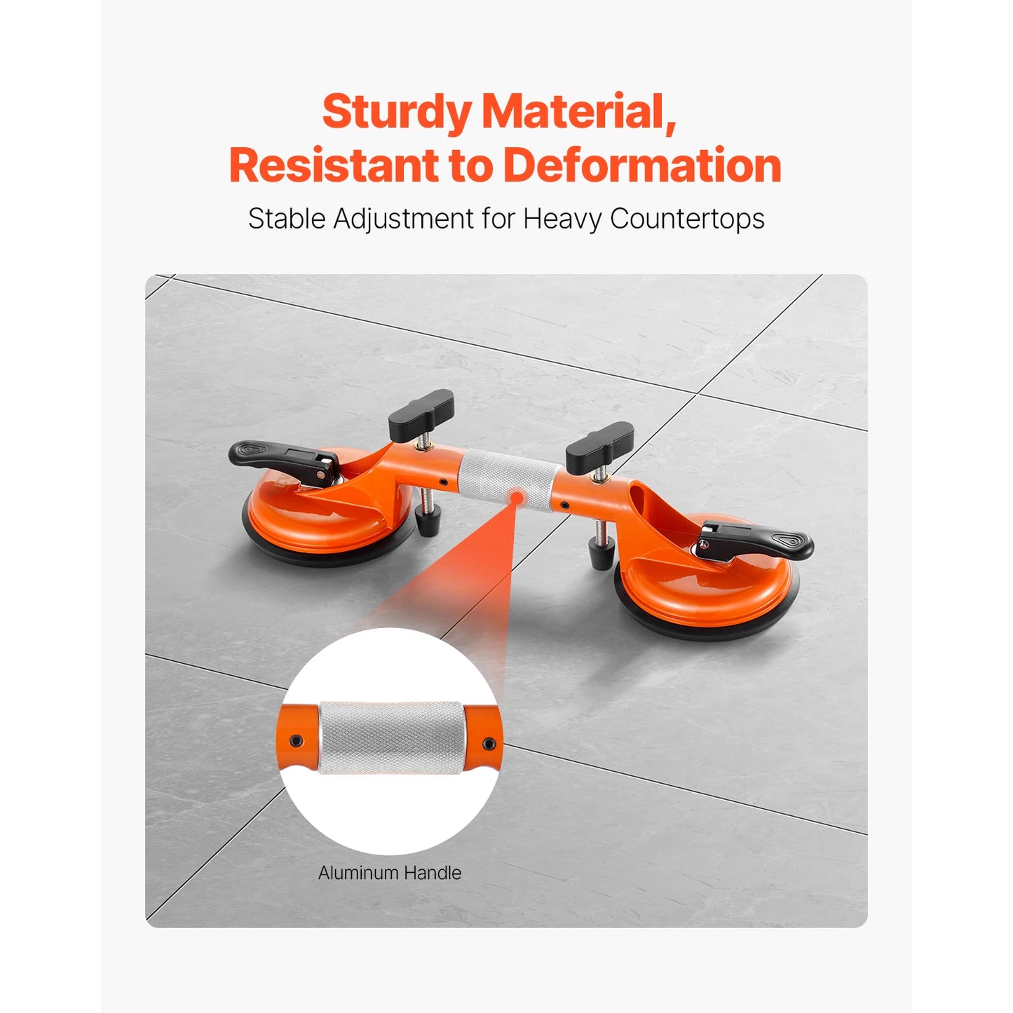 VEVOR 2 Packs Stone Seam Joiner 180° Adjustable Seamless Seam Setter with 5 in Vacuum Suction Cups Installation Tool for Tile