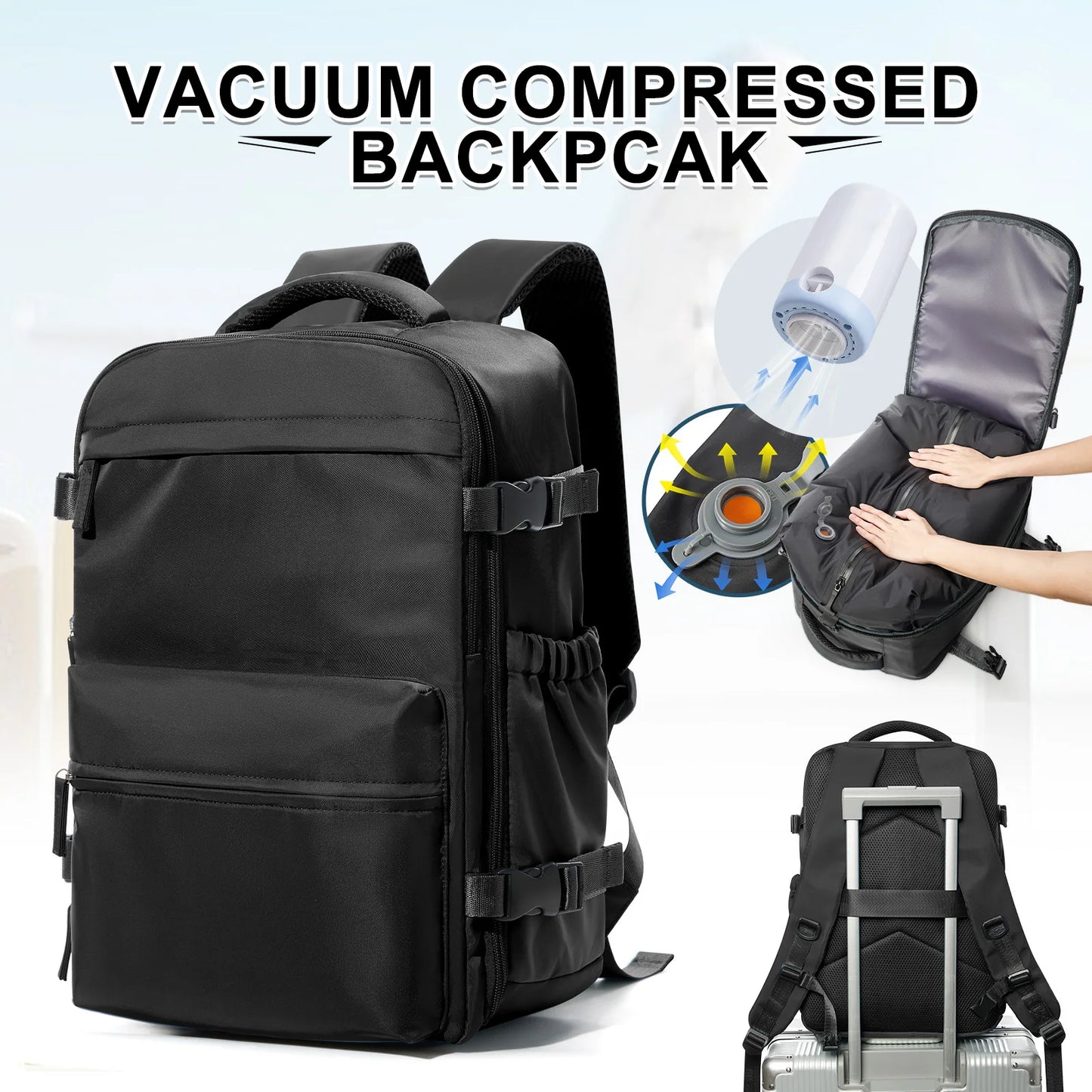 Unisex 15.6 Inch Laptop College Backpack Vacuum Travel