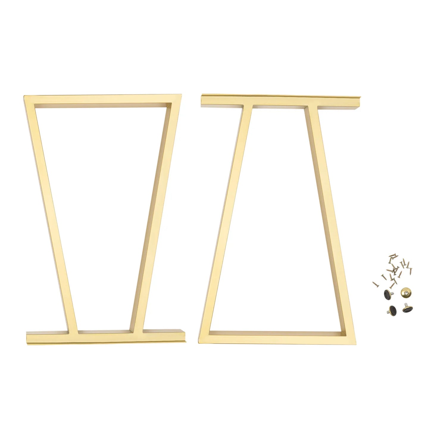 28 inch Pair Trapezoid Metal Table Legs Furniture Legs Gold Office Table Legs Dining Table Legs