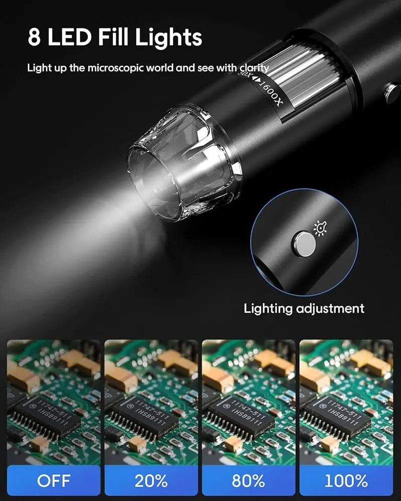 Wireless Digital Microscope 1000X Magnifier Professional USB WiFi Electronics Camera for Smartphone PCB Inspection Tools