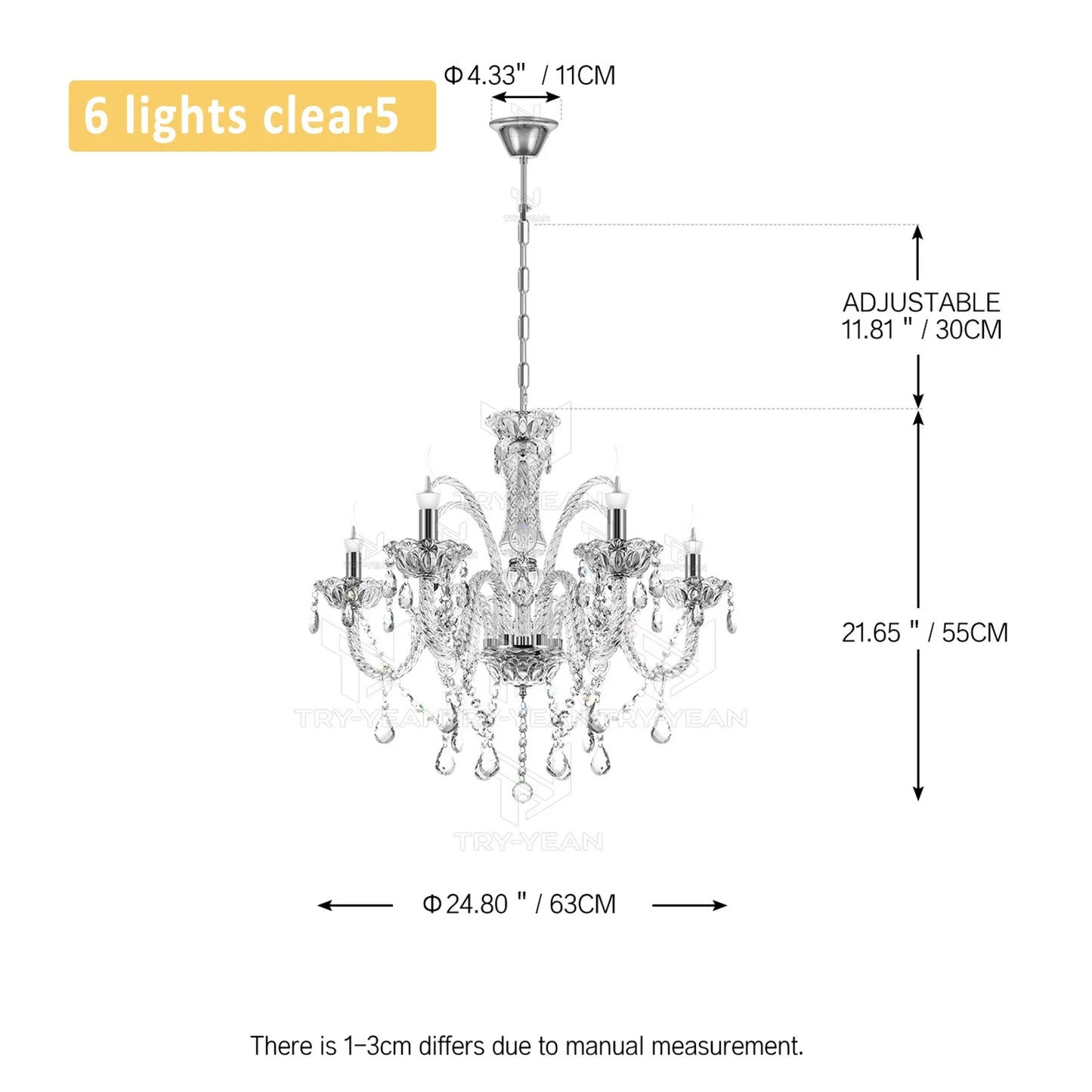Ridgeyard 4-18 Arms K9 Crystal Chandelier Modern Luxury Boutique Country Style For Hallway Living/Dining Room Bedroom Home Light