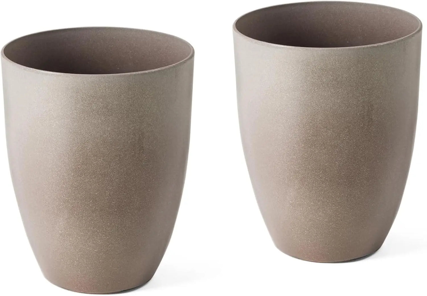 16.75" H Garden Tall Planter Pots,Set of 2 Morden Round Faux Ceramic Tall Planter with Drainage Holes,Large Flower Pots