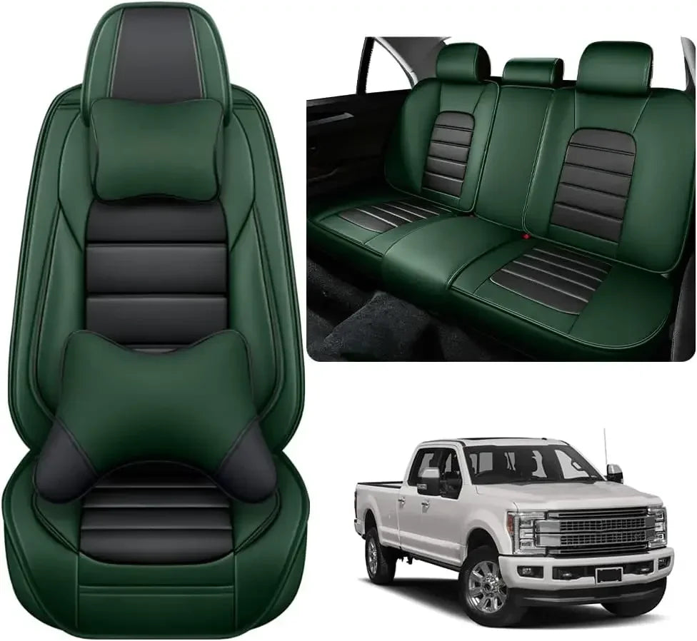 Seat Covers Fit for Toyota Tacoma 2006-2024, Waterproof Nappa Leather Full Coverage Truck Seat Cover, Muscle Sport Style Auto In