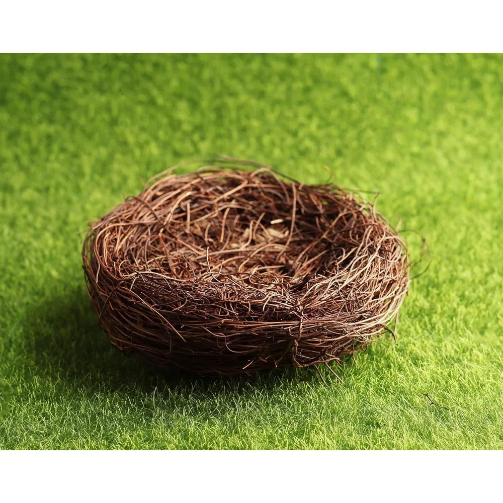 exasinine 10 pcs 5.5'' artificial bird nest for crafts, easter, party, wedding, patio garden, succulent planter, moss landscape,