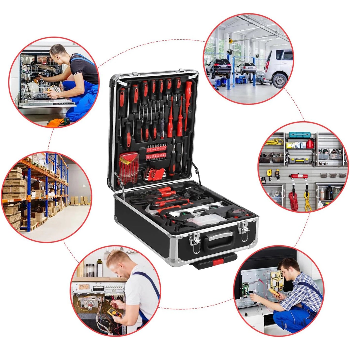 800PCS Mechanic Tool Set, Household Tool Kit with Rolling Tool Box, Complete Hand Tool Set For Home Auto Repair And DIY Projects