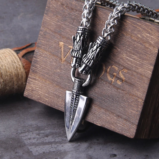Never Fade Men Celtic Wolf Necklaces Viking Vegvisir Amulet spear Pendant Norse Runes Anchor Stainless Steel King Chain Jewelry