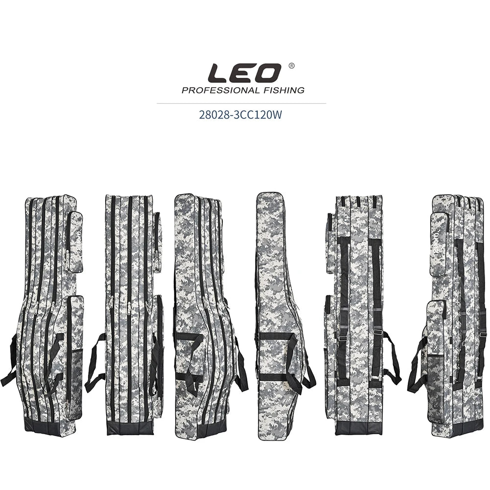 3 Layer Folding Fishing Tackle Backpack 120cm Rod Carrier