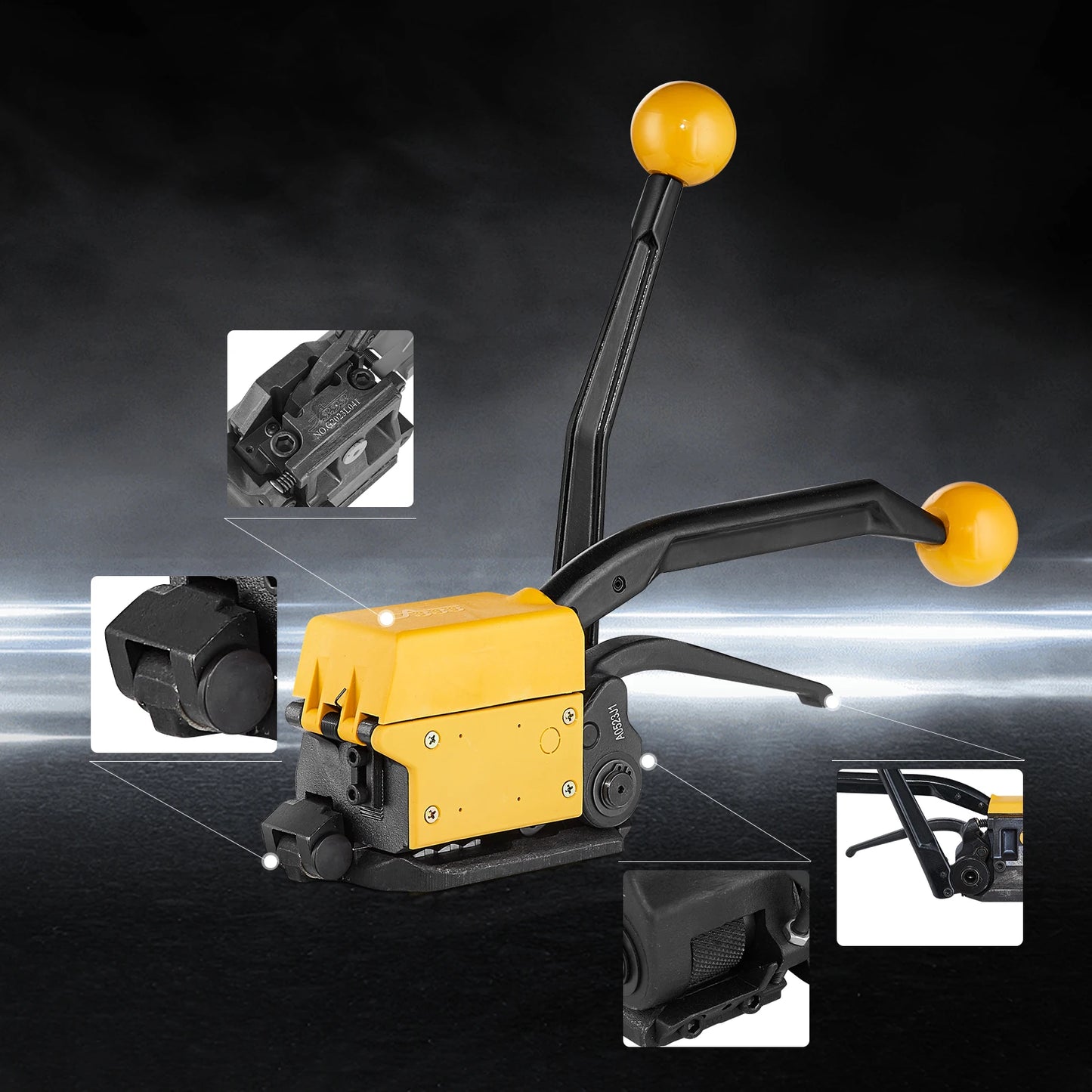 SucceBuy A333 Manual Sealless Steel Strapping Machine Bander Belt Packaging Binding Machinery Tool for 12.7-19mm Steel Strap