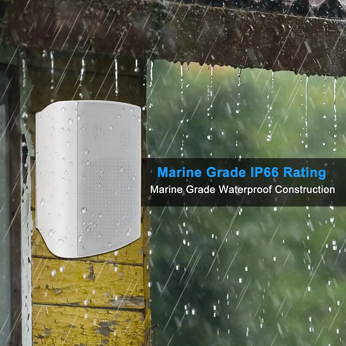 Herdio 2PCS 6.5'' 400W Outdoor Speakers Wired Waterproof Passive With Powerful Bass Wall Mount Speakers For Indoor Patio Covered